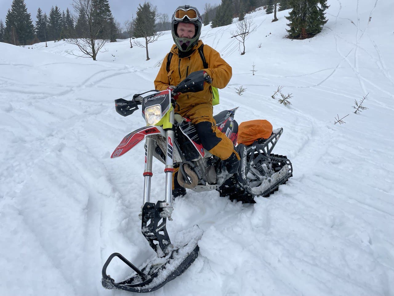 Аренда мотоцикла Snow bike Husqvarna FE 501 + Polaris Timbersled Aro 137